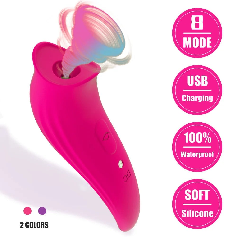 Purple Bird Sucker 8-Frequency Vibrator Female Masturbator with Clitoris G-Spot & Breast Sucking Flirting Massager