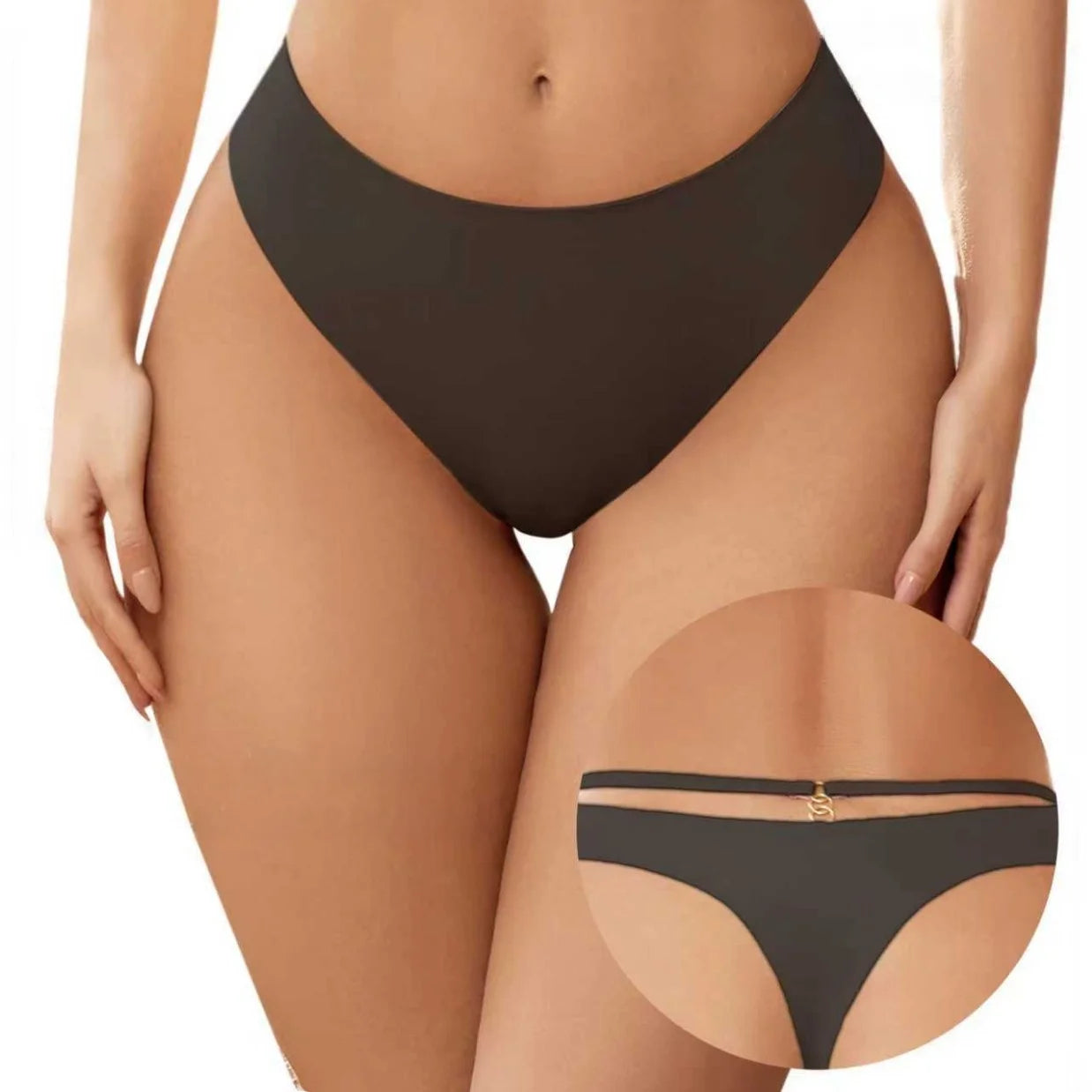 Export Seamless Ice Silk Underwear for Women - Plus Size Nylon Panties, Cotton Crotch & Sexy Metal Ring Buckle