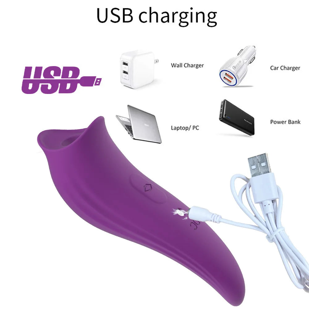 Purple Bird Sucker 8-Frequency Vibrator Female Masturbator with Clitoris G-Spot & Breast Sucking Flirting Massager