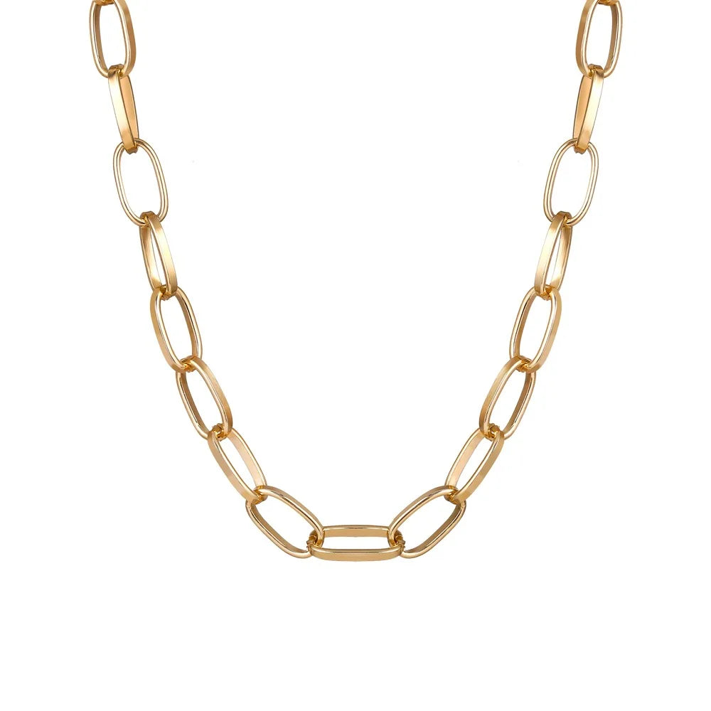 Retro Necklace Chains Chain For Women Exaggeration Collares Collar Necklaces Collier Naszyjnik Colar Choker Cadena Fashion