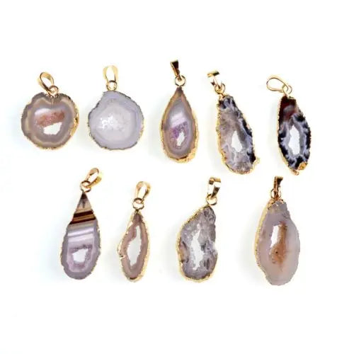 Irregular Shape Choker Necklace Natural Stone Pendant Necklaces Women Druzy Geode Quartz Necklace For Gift