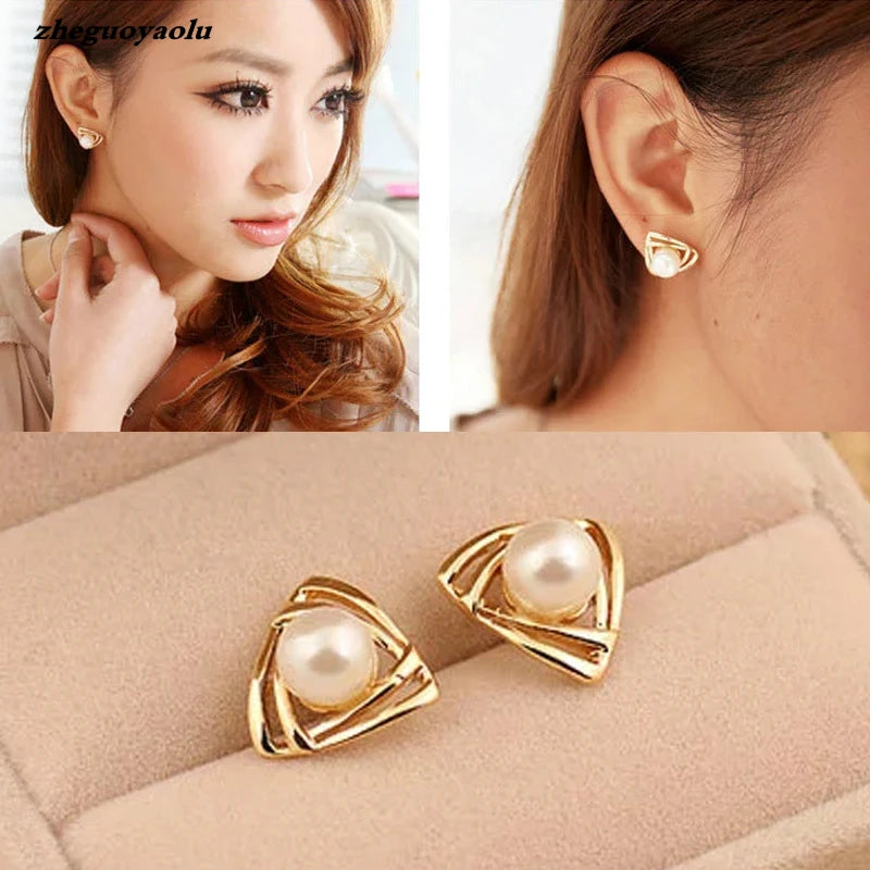 Selling Fashion Personality Earrings Smooth Imitation Pearl Earrings For Women Women's Earrings 2017 Stud Earrings Brincos