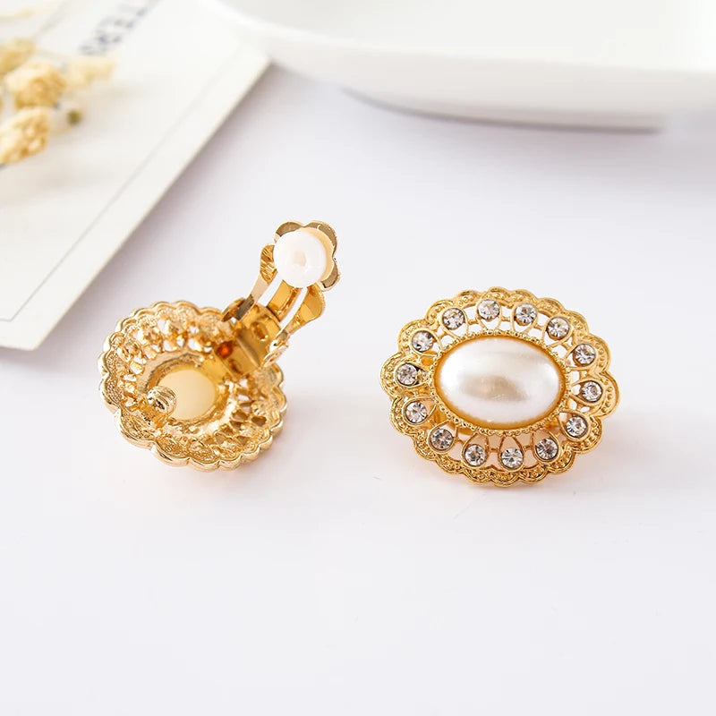 COWNINE New Brincos Clip Earing boucle d'oreille Bijoux Simulated-pearl Ear Cuff Earrings For Women Girl Jewelry Gift Pendientes