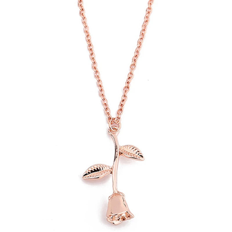 Fashion Jewelry Collier Rose Statement Pendant Necklace Women's Beauty Beast Jewelry Lovers Gifts For Women Girls