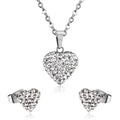 LUXUSTEEL New Heart Cubic Zirconia Wedding Jewelry Sets Women/Girl Stainless Steel Gold Color Choker Necklace Collier Bijoux