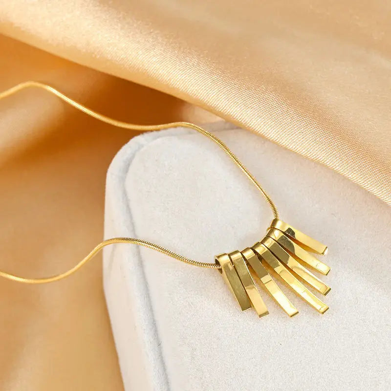 316L Stainless Steel Fashion Fine High-end Jewelry Geometry Shape Minimalism Charms Chain Collier Necklaces & Pendants For Women