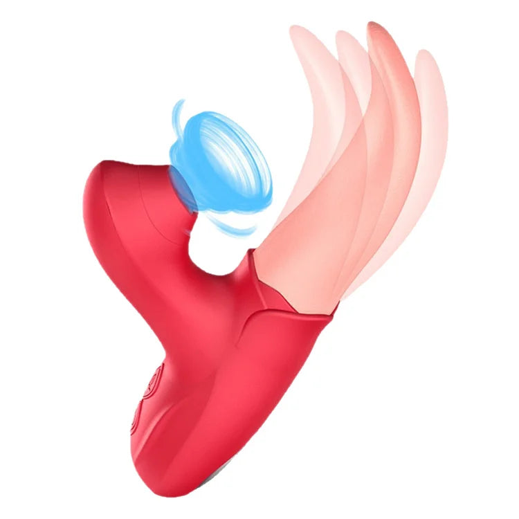 10 Frequency Modes G Spot Tongue Licking Sucking Vibrator Toys For Adult