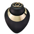 MANILAI Punk Metal Choker Necklace Jewelry Sets Gold Color Collar Necklaces Earrings Set For Women Statement Collier