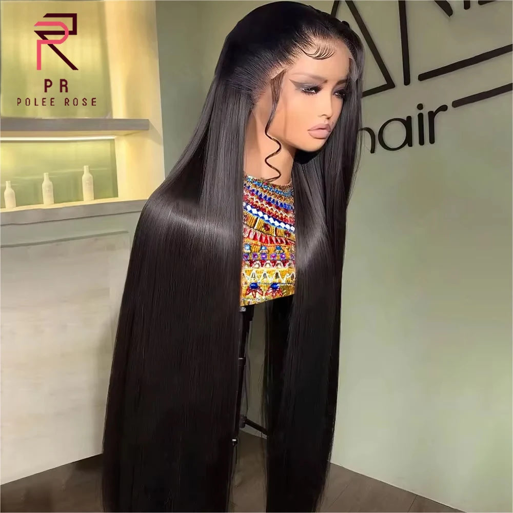 Bone Straight Vietnamese Human Hair Lace Frontal Wig Super Double Drawn Natural Black Human Hair Wigs Preplucked HD Lace Wig