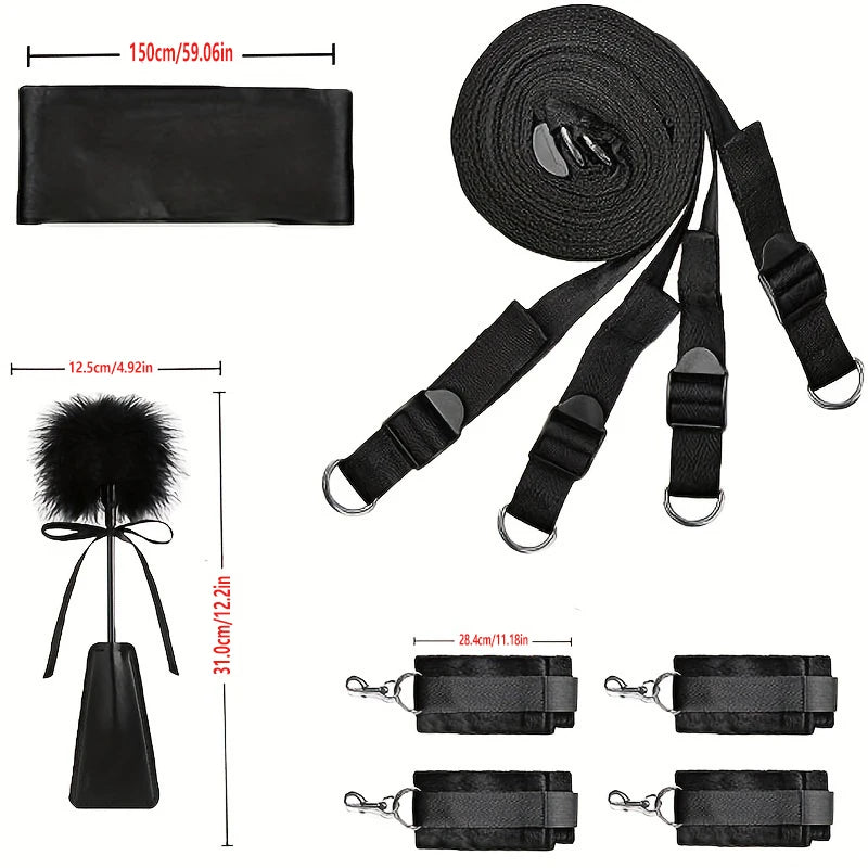 Erotic Sex Toys For Women Adults Games Nylon Sex Bondage BDSM Kits Lncluded  Handcuffs Ankle Restraints Blindfold And Tickler