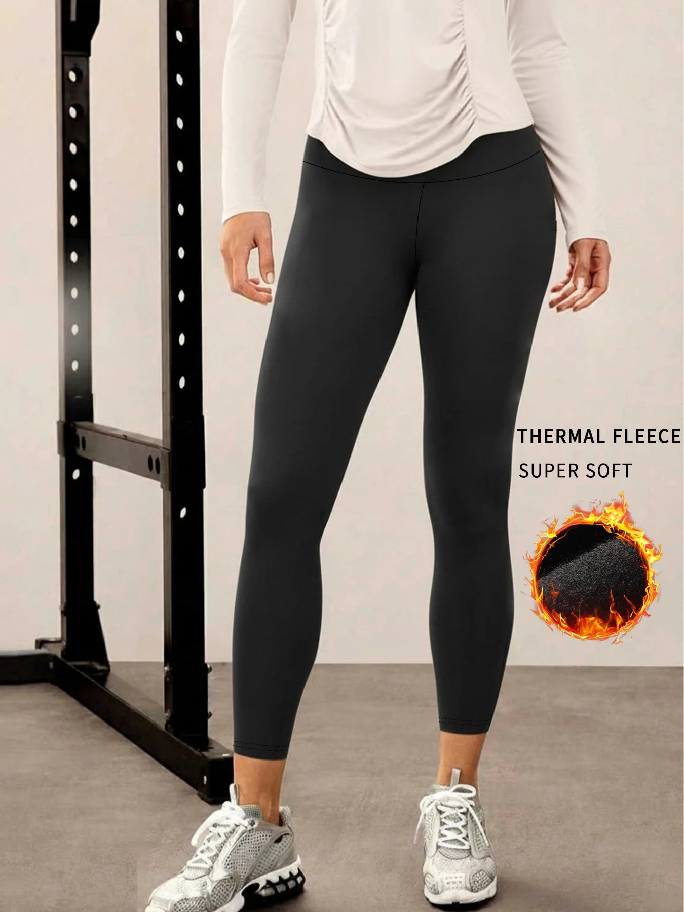Women's winter running leggings. High waist design provides coverage and comfort for yoga and workout sessions