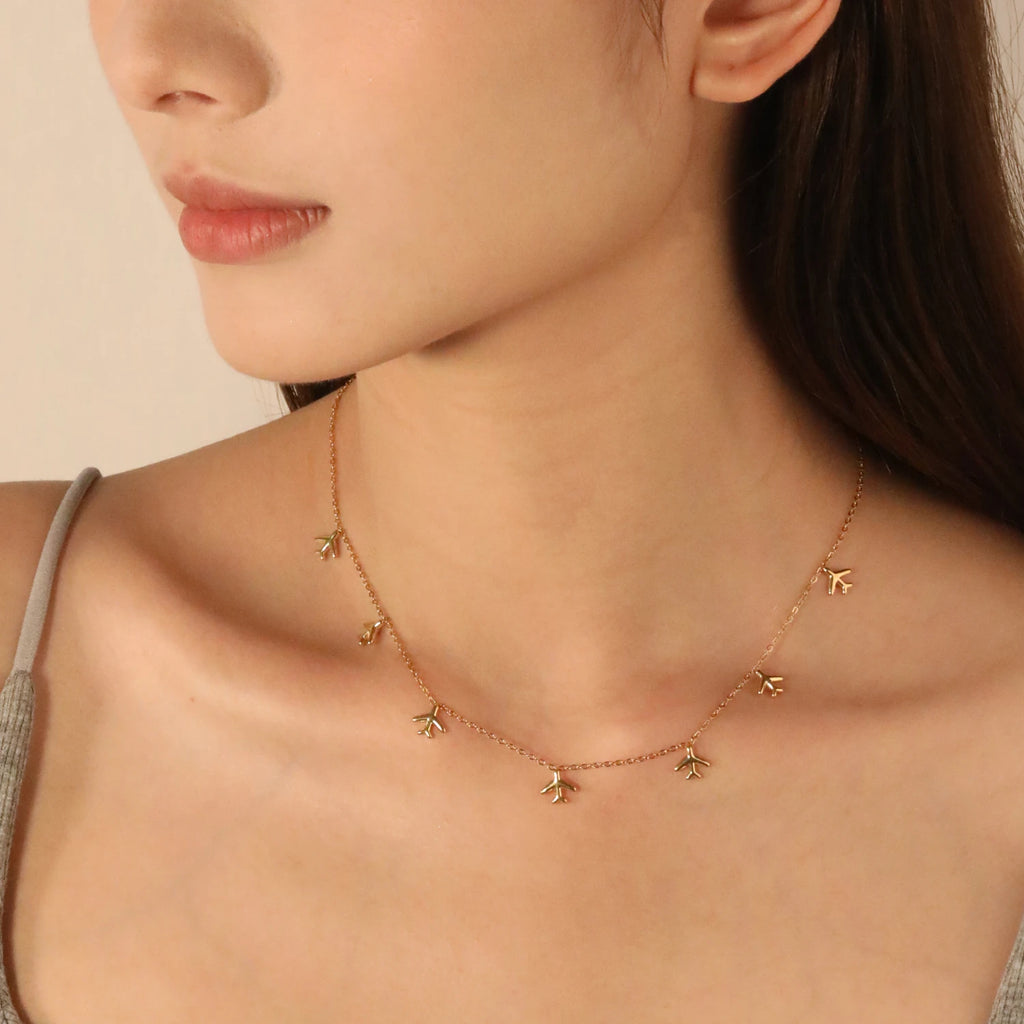 LUXUKISSKIDS Trendy Korean 5 Stars Charms Clavicle Choker Steel Fairy Woman Eight-Pointed Star with Shiny Zirconia Necklace