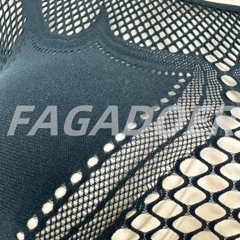 FAGADOER Y2K Sexy Quality Lace Bodycon Jumpsuit Women Long Sleeves Hollow Out See Through Romper Female Streetwear Overalls 2025