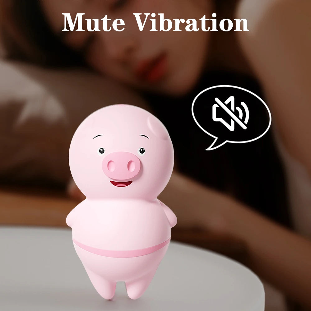 Sex Toys for Women Female Masturbator Cute Pig Nipple Massager Dual 6 Modes Tongue Licking Sucking Vibrator Clitoris Stimulator
