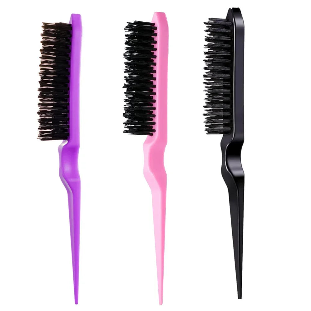 3 PCS Comb Set Edge Brush Bristle Hair Brush Rat Tail Comb, Hair Brush, Curly Hair Brush