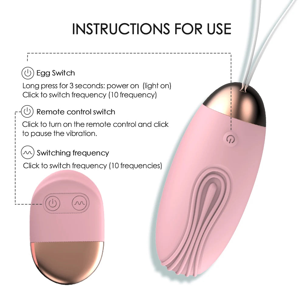 Wireless Remote Control Vibrating Eggs for Women - 10 Speeds Clitoris Stimulator Vaginal Massage Ball G-Spot Vibrators