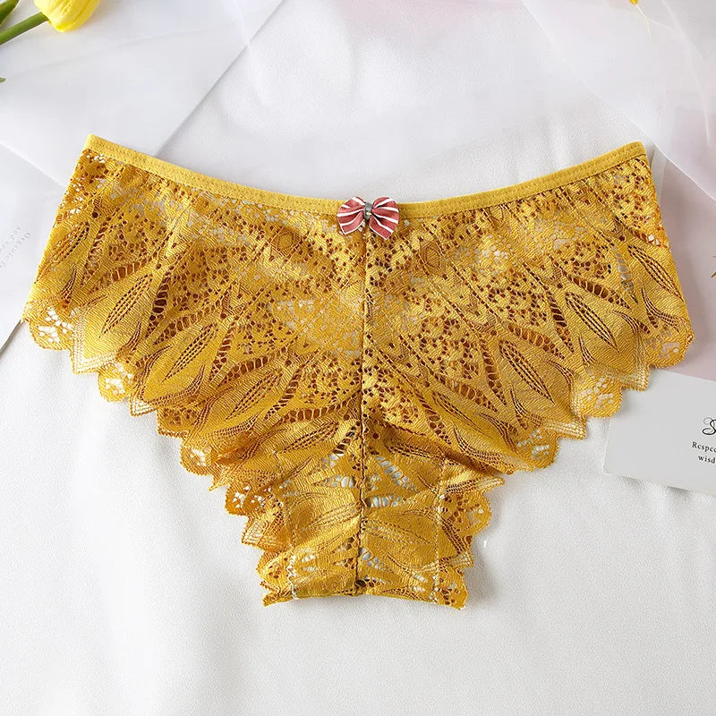New Panties Women Lace Underwear Sexy Low-Waist Briefs Hollow Out G String Underpant Solid Comfortable Female Lingerie