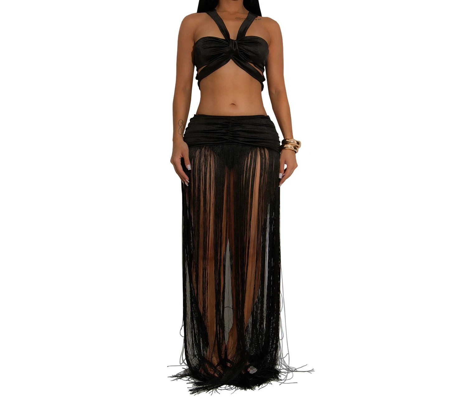 2 Piece set Womens Long Dresses Woman Clothes Bodycon Summer Elegant Party Dresses Tassel Evening Birthday Prom Dress HXY261 HXY