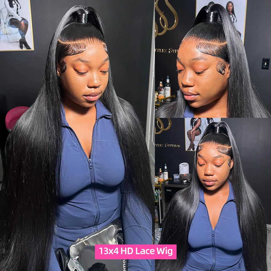 Rosabeauty 30 40 Inch Straight Human Hair Wigs HD Lace Wig 13x6 Human Hair Bone Straight Lace Frontal Human Hair Wigs For Women