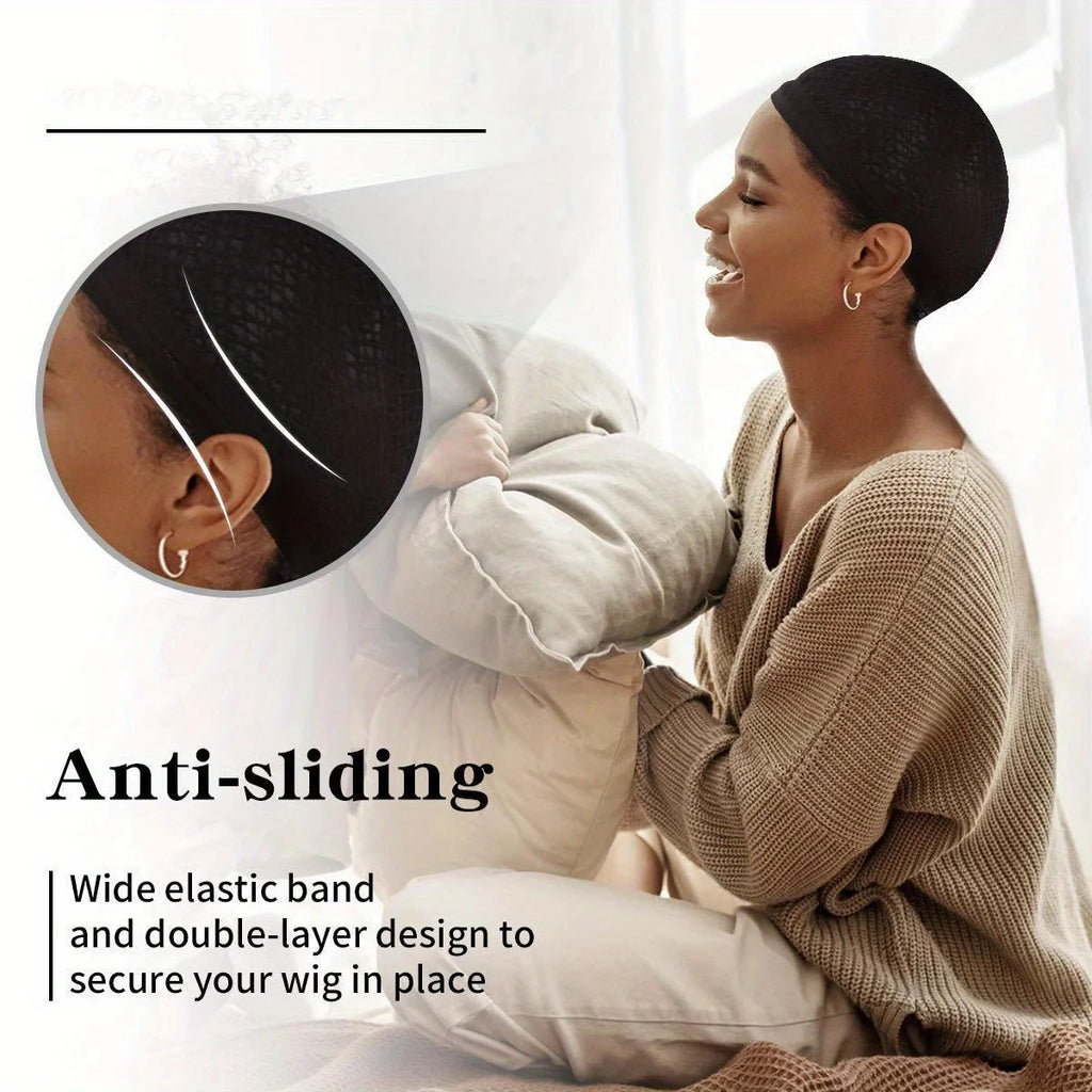 10pcs women's mesh wig caps elastic open wig caps for long and short hair delicate mesh with elastic edges