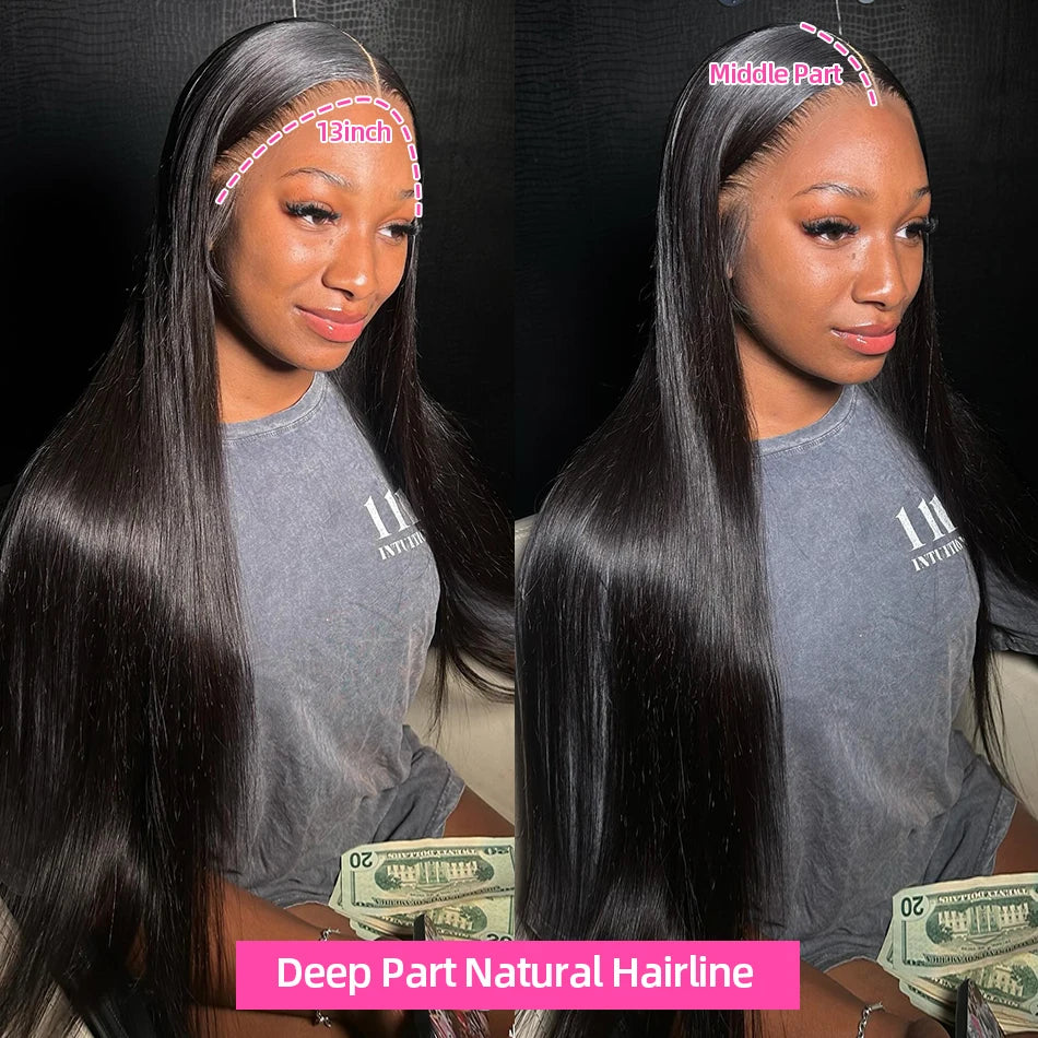Rosabeauty 30 40 Inch Straight Human Hair Wigs HD Lace Wig 13x6 Human Hair Bone Straight Lace Frontal Human Hair Wigs For Women