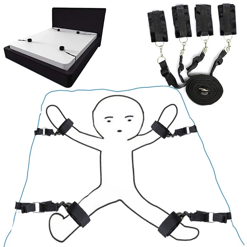 Sex Toys For Women Couples Handcuffs BDSM Bondage Set Strap Adult Game Goods Wrists & Ankle Cuffs Sexual Products 18+ Adult