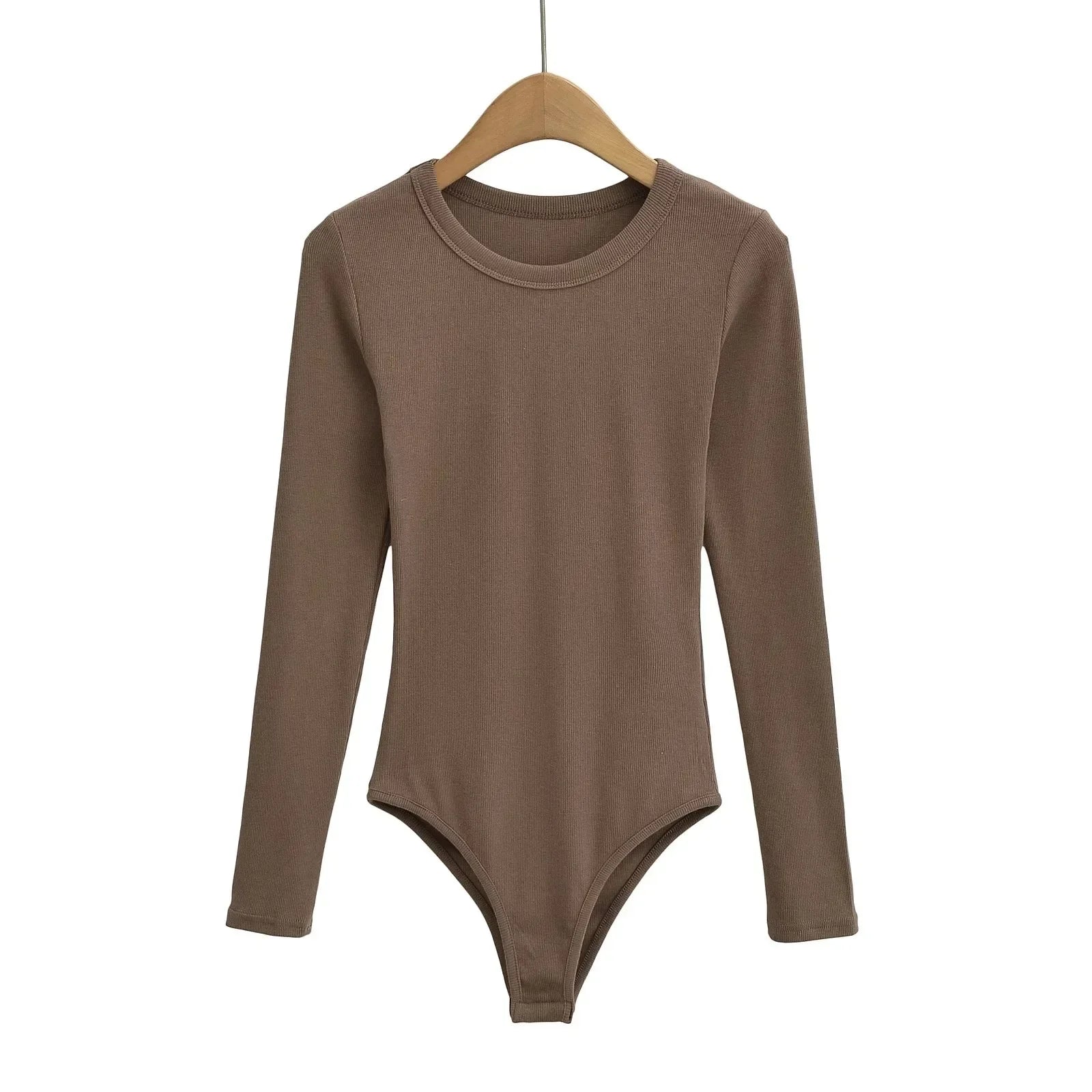 Basic round Neck Long Sleeve Onesie Hot Sale Of The Season New Style Versatile Slim Fit High Elasticity Ribbed T-Shirt Base Laye