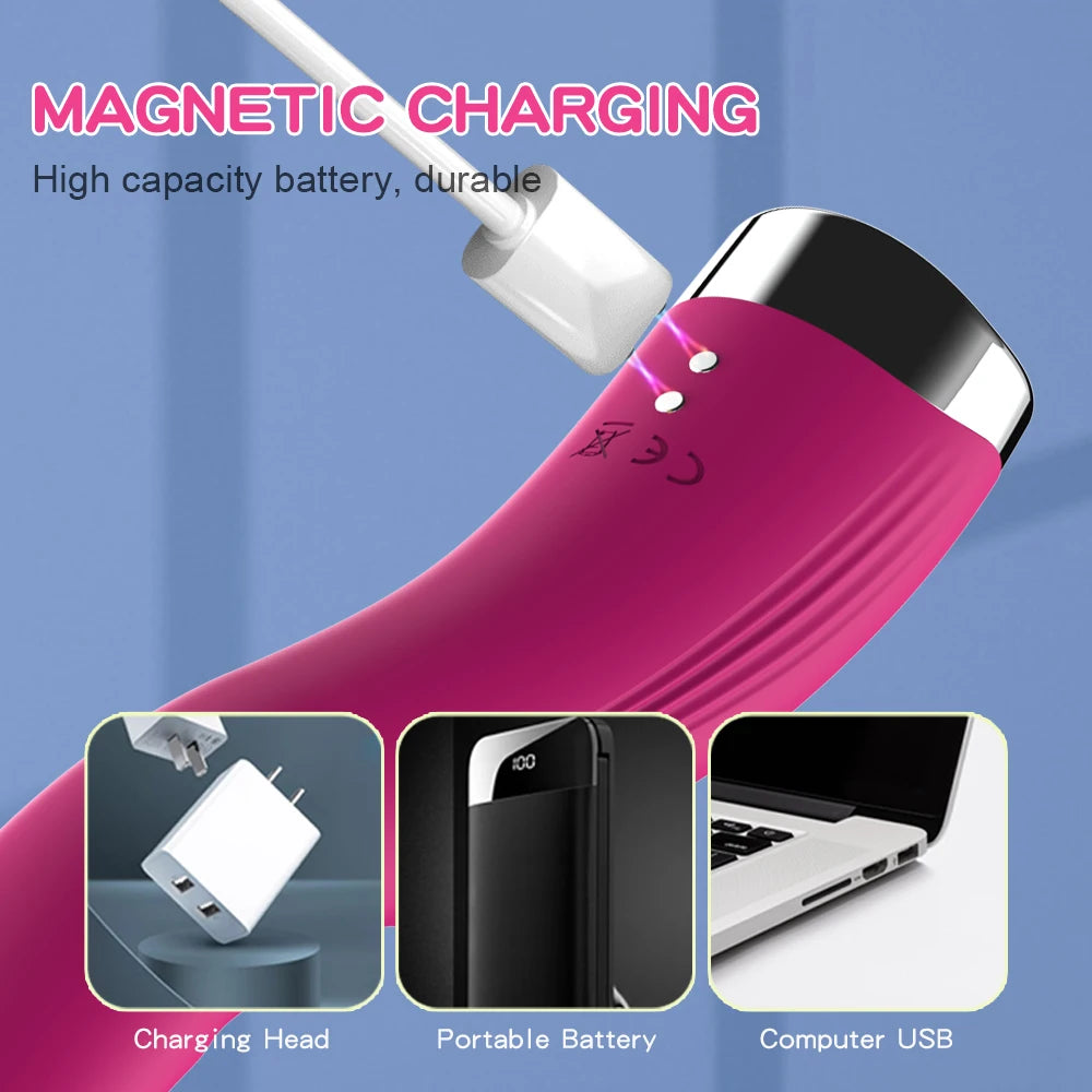 Long Vibrator Dildo Sex Toys for Women - Powerful Vibro Magic Wand Clitoris and G-Spot Stimulator - Female Masturbation Adult Goods