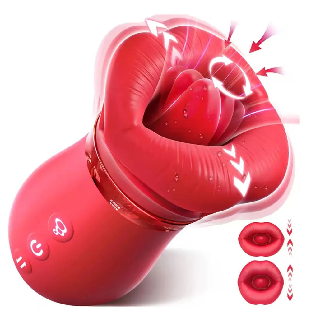 Sex Toys for Women Oral Sucking Vibrator Clitoris Stimulation Rose Mouth Tongue Licking 4 IN1 Nipple Sucking Sex Toys