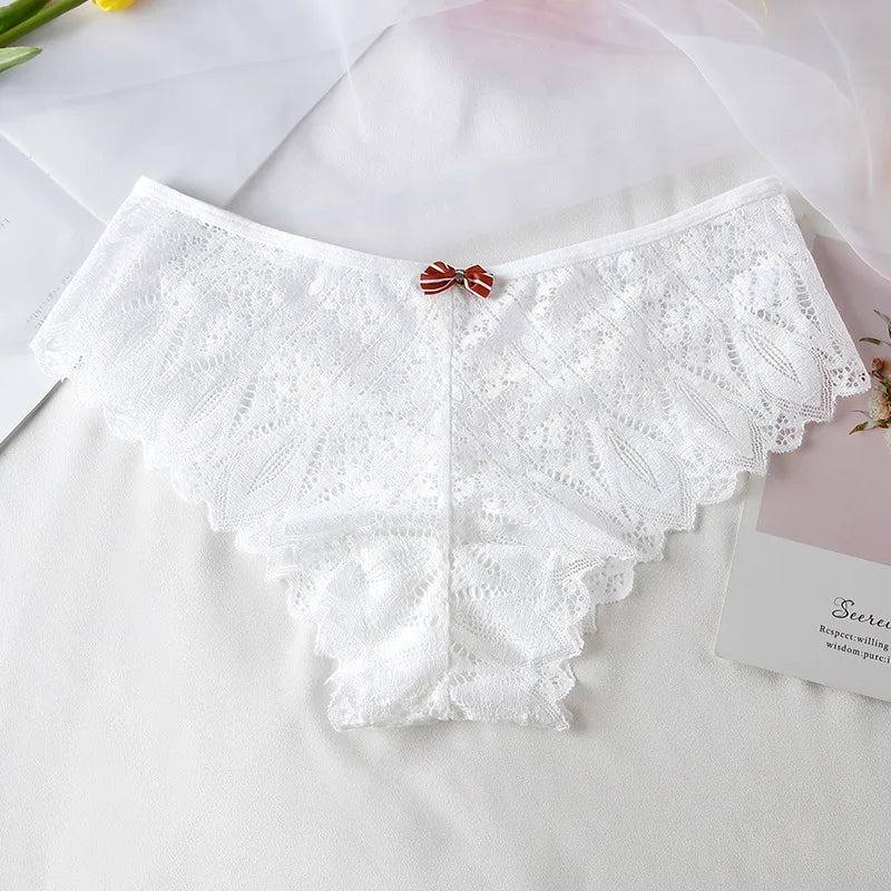 New Panties Women Lace Underwear Sexy Low-Waist Briefs Hollow Out G String Underpant Solid Comfortable Female Lingerie