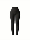 Women's Seamless High Waist Sports Fashion Casual Solid Color Soft Ribbed Trousers Sports Pants Yoga Pants Leggings
