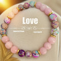 Attract Love Bracelet Women's Colorful Imperial Jasper and Rose Quartz Beaded Bracelets