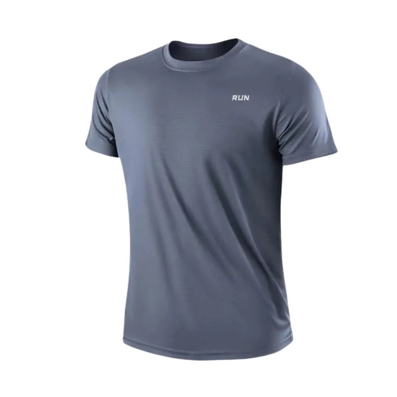 Men's Quick Dry Short Sleeve Gym Running Moisture Wicking Crew Neck T-Shirt Training Exercise Gym Sport Shirt Tops Lightweight