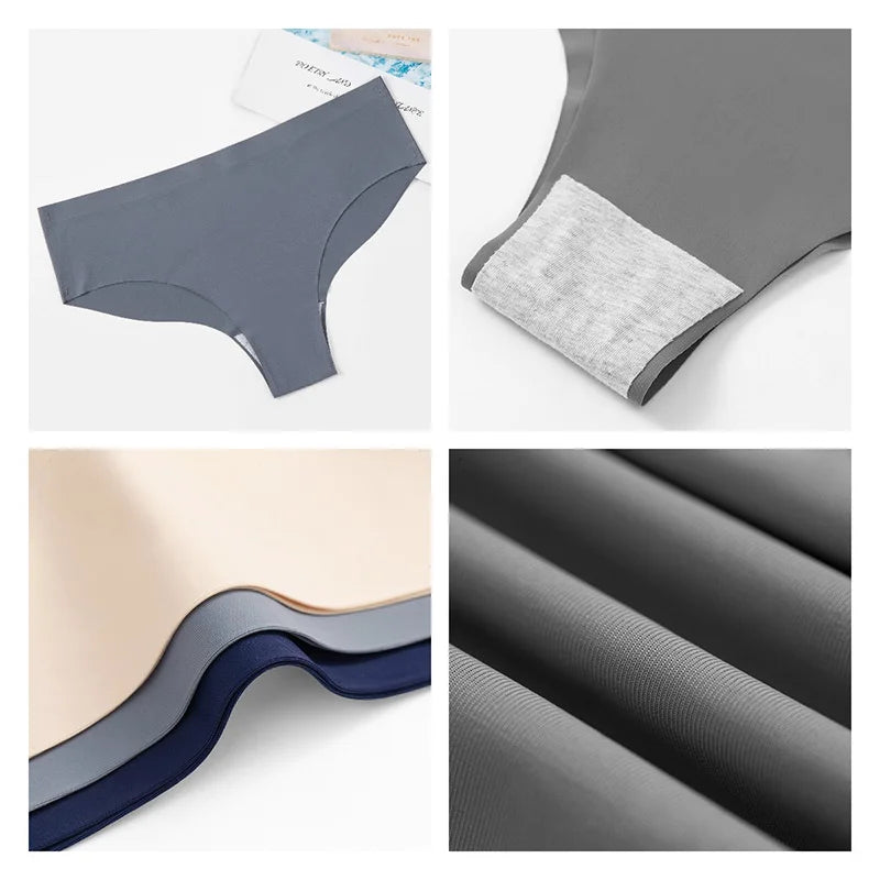 BZEL Seamless Lingerie Solid Women's Panties Comfortable Thongs Ice Silk G-string Women Underwear Smooth Female Underpants Tanga
