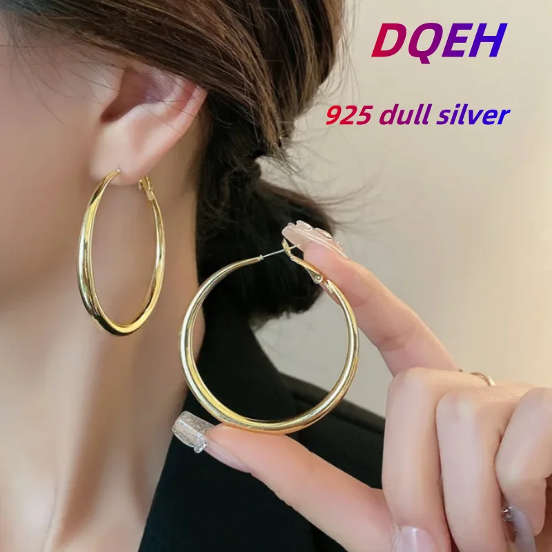 Fashion Exaggerated Big Circle Hoop Earrings for Women Statement Jewelry Smooth Circle Earrings Femme Boucles d'oreilles