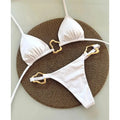 New Sexy Solid Color Lace-up Split Two-piece Bikini for Women