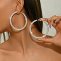 Big Full Crystal Circle Hoop Earrings for Women Party Wedding Accessories Boucle Oreille Femme