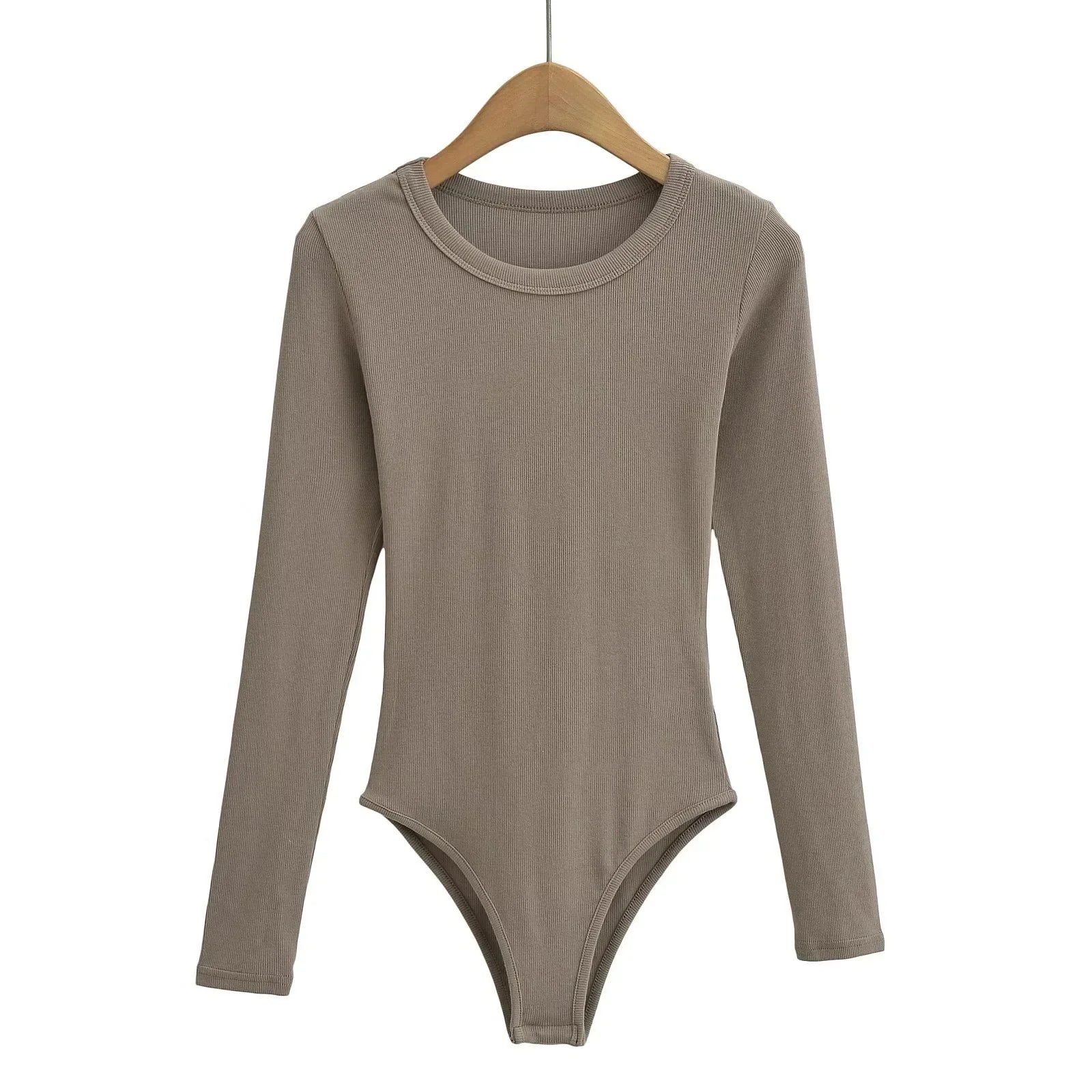Basic round Neck Long Sleeve Onesie Hot Sale Of The Season New Style Versatile Slim Fit High Elasticity Ribbed T-Shirt Base Laye