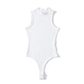 Women Bodysuit Stylish Women's Sleeveless Turtleneck Bodysuit Slim Fit Romper for Summer Solid Color One-piece Vest Shirt