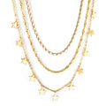 LUXUKISSKIDS Triple Chain Necklace For Women Collar Statement Necklaces Chain Bohemia Luxury Jewelry For Party Little Star Charms