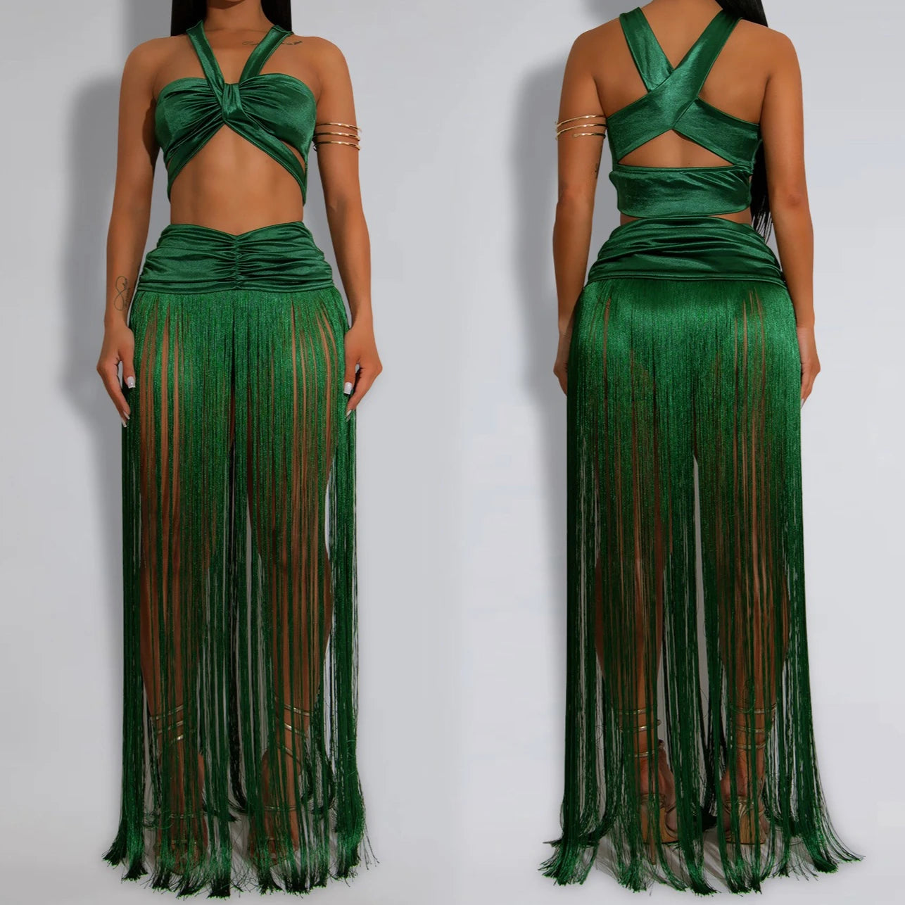 2 Piece set Womens Long Dresses Woman Clothes Bodycon Summer Elegant Party Dresses Tassel Evening Birthday Prom Dress HXY261 HXY