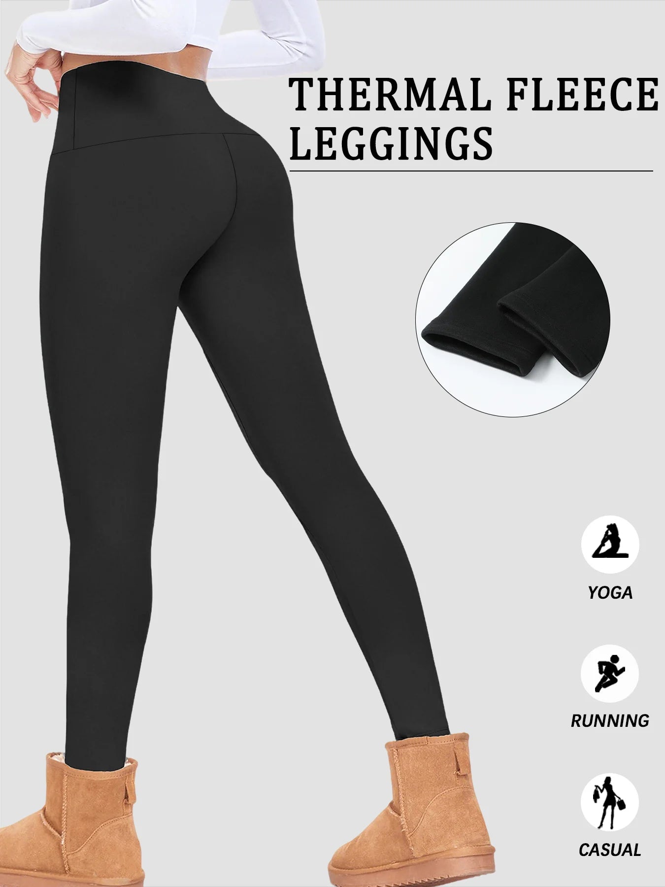Women's winter running leggings. High waist design provides coverage and comfort for yoga and workout sessions