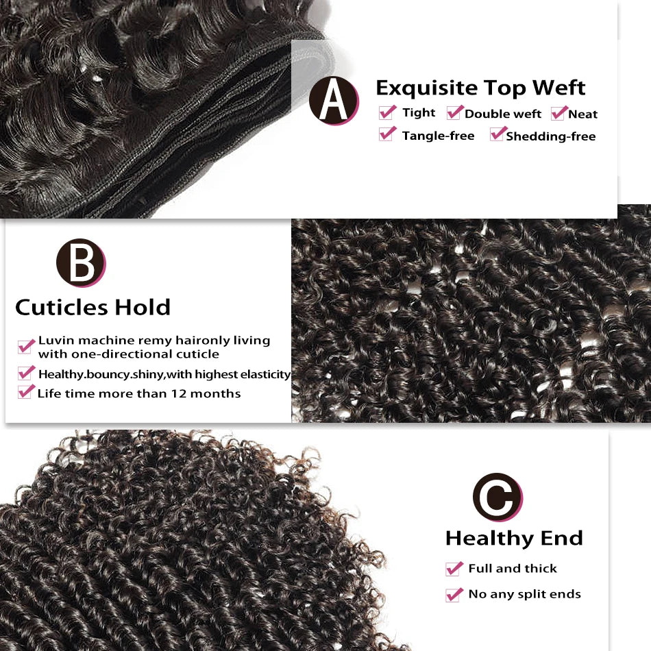 15A Raw Indian Hair Bundles Deal Deep Wave Bundle Kinky Curly Human Hair Extensions Loose Deep Wave Water Wave For Black Women