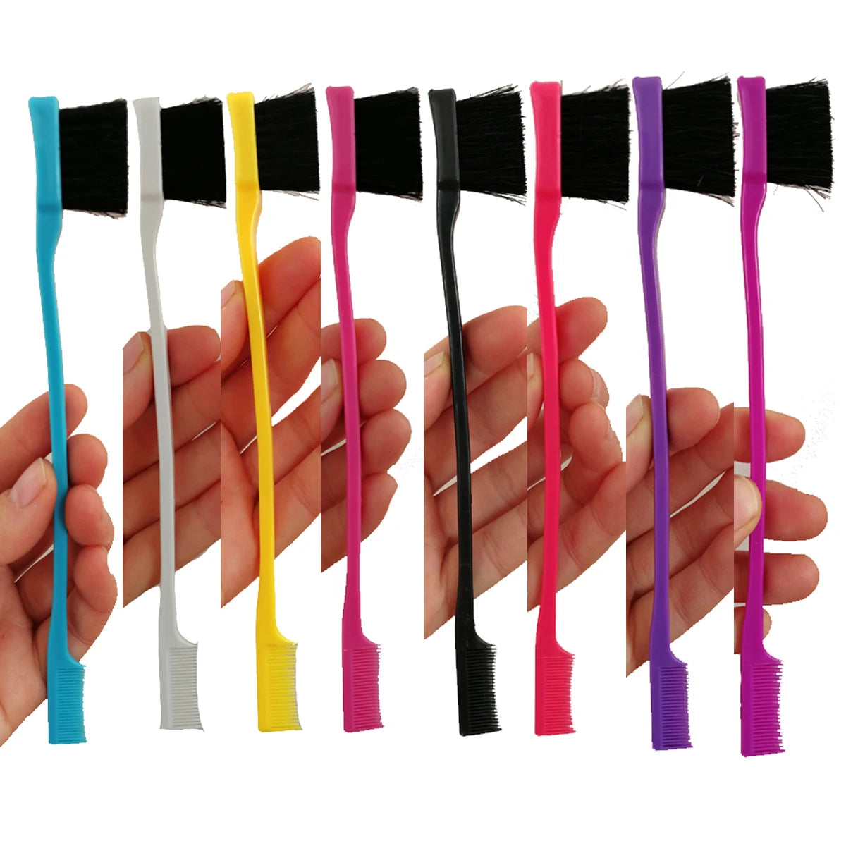 1Pc Random Color Edge Brush Comb Vendor Double Sided 2 in 1 For Hair Salon Hair Comb Brushes Beauty Tools Hairbrush