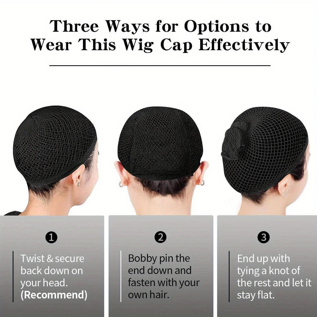 10pcs women's mesh wig caps elastic open wig caps for long and short hair delicate mesh with elastic edges