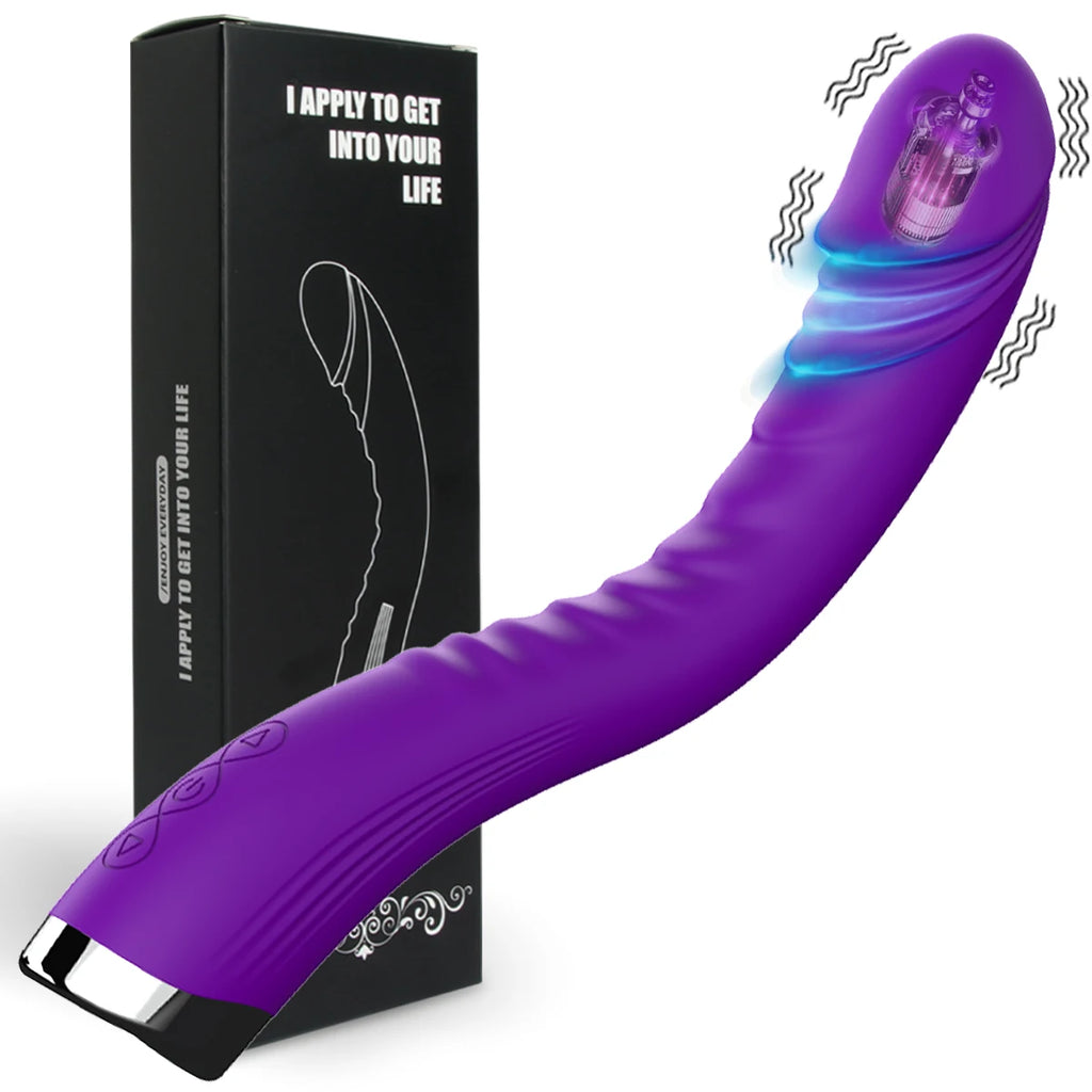 Long Vibrator Dildo Sex Toys for Women - Powerful Vibro Magic Wand Clitoris and G-Spot Stimulator - Female Masturbation Adult Goods