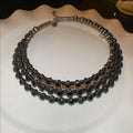 Multi-layer Crystal-encrusted Collar Necklace Unique Clavicle Chain Fashionable Light Luxury and High-end Jewelry