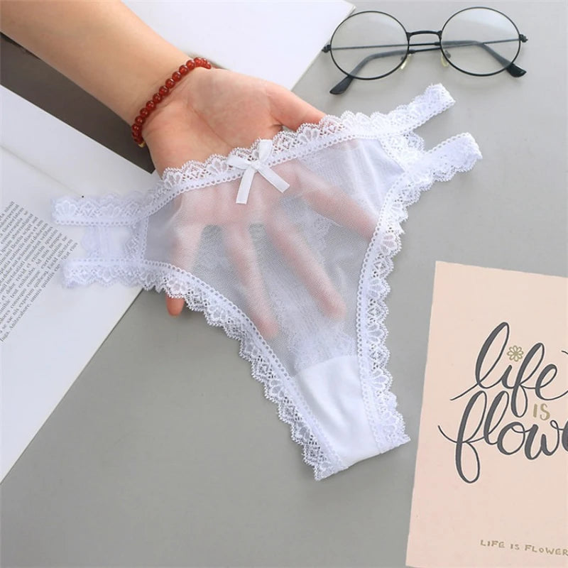 Summer Thin Panties Sexy Hollow Out Women's Lace Seamless Underwear Low Waist Lingerie G-String Breathable Comfort Lady Briefs