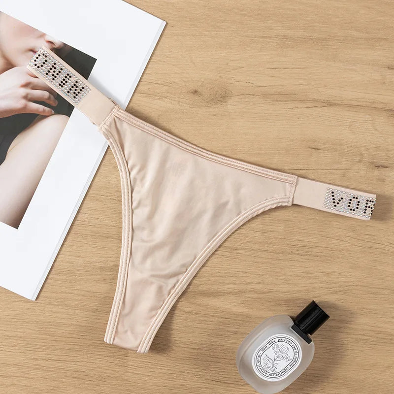 Erotic Thong Panties Female Lust Wind Traceless Ice Silk Ladies T Pants Hot Diamond Sexy Hot Briefs Female Panties Women