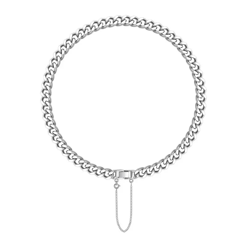 Minar Cool Chunky Cuban Chain Chokers Necklaces for Women Gold Color Metallic Bucket Punk Necklace Minimalist Statement Jewelry